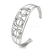 Non-Tarnish 304 Stainless Steel Hollow Open Cuff Bangles BJEW-Q348-03P-06-1