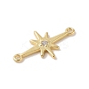 Rack Plating Brass Pave Clear Cubic Zirconia Connector Charms KK-Z047-09G-RS-2