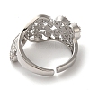 Infinity Clear Cubic Zirconia Wide Open Cuff Ring RJEW-L123-001P-3