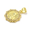 Virgin Mary Theme Rack Plating Brass Micro Pave Cubic Zirconia Pendants KK-C074-23G-05-2