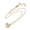 Brass Bowknot Heart Pendant Necklaces NJEW-K280-06G-01-2