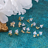 Fashewelry 12Pcs 6 Style Brass Micro Pave Cubic Zirconia Stud Earring Findings KK-FW0001-10-7