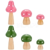 4 Sets 2 Colors Mini Mushroom Wood Display Ornaments AJEW-CP0005-44-1