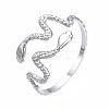 Non-Tarnish 304 Stainless Steel Snake Wrap Open Cuff Ring LS-RJEW-T023-82P-3