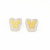 Electroplate Transparent Handmade Lampwork Beads LAMP-Q032-04F-2