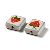 Printed Handmade Porcelain Beads LAMP-D303-06F-02-3