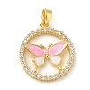 Brass Micro Pave Cubic Zirconia Enamel Pendants KK-G517-04G-02-1