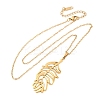 304 Stainless Steel Leaf Pendant Necklaces NJEW-H059-29A-G-4