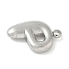 304 Stainless Steel Initial Pendants STAS-S186-12P-P-2