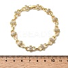 Brass Micro Pave Clear Cubic Zirconia Link Chain Bracelets BJEW-C130-06G-5