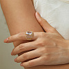 Brass with Cubic Zirconia Cuff Open Rings for Women FS-WG973E1-10-1