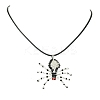 Braided Glass Seed Bead Spider Pendant Necklaces NJEW-MZ00036-01-1