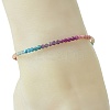 Natural Rhodonite & Amethyst & Apatite & Ruby & Sunstone Faceted Round Beaded Anklets for Women AJEW-AN00811-2