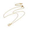 304 Stainless Steel Pave Clear Cubic Zirconia Geometric Pendant Necklaces for Women SA-CBA8C9C-11A-G-2