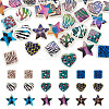 30Pcs 3 Styles Rainbow Iridescent Printed Opaque Acrylic Beads OACR-TA0004-52C-1