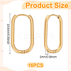 16Pcs Ion Plating(IP) 304 Stainless Steel Hoop Earrings for Women EJEW-UN0003-01-2