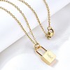 304 Stainless Steel Rolo Chain Pendant Necklaces NJEW-S444-01G-05-1