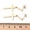 Cross 304 Stainless Steel Dangle Stud Earrings EJEW-G453-12G-5