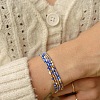 4Pcs Bohemian Glass Seed Bead & Brass Beads Stretch Bracelets for Women DR1565-4-1