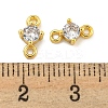 Rack Plating Brass Pave Clear Cubic Zirconia Links KKB-L215-047B-G-3