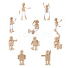 Unfinished Blank Wooden Robot Toys AJEW-TA0001-03-2