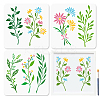 1 Set PET Hollow Out Drawing Painting Stencils DIY-MA0006-48-1