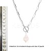 Natural Keishi Pearl Teardrop Pendant 304 Stainless Steel Paperclip Chain OT Necklaces for Women WG5218A-02-1