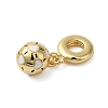 Rack Plating Brass Enamel Sport Ball European Dangle Charms KK-P279-49G-3