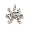 Brass Micro Pave Cubic Zirconia Charms KK-E077-02P-03-1