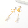 Golden 304 Stainless Steel Dangle Stud Earrings CL0746-3-5