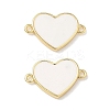 Brass Enamel Heart Links Connector Charms KK-L256-48B-G-1