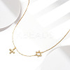 925 Sterling Silver Cable Chain Necklaces NJEW-L116-04G-2