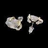 Raw Rough Natural Quartz Crystal Stud Earrings EJEW-R148-01LG-05-4