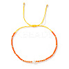 Bohemian Style Adjustable Faux Pearl & Glass Seed Bead Braided Bead Bracelets for Women OE9655-4-1