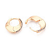 Brass Micro Pave Zirconia Moon Hoop Earrings EJEW-T048-37B-G-3