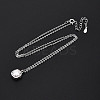 925 Sterling Silver Pave Clear Cubic Zirconia & Crystal Rhinestone Square Pendant Necklaces NJEW-T018-60P-1