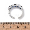 Brass Micro Pave Cubic Zirconia Cuff Open Rings for Women RJEW-L343-16P-7