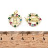 Brass Micro Pave Cubic Zirconia Pendants KK-C092-24L-G-3