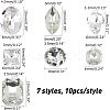 70Pcs 7 Style DIY Pointed Back K9 Glass Rhinestone Cabochons RGLA-CA0001-07-2