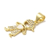 Rack Plating Brass Micro Pave Cubic Zirconia Pendants KK-P272-16A-G-2