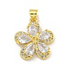 Rack Plating Brass Micro Pave Cubic Zirconia Pendants KK-G513-93G-02-1
