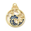 Brass Micro Pave Cubic Zirconia Pendants KK-B124-07G-1