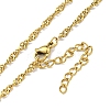 Ion Plating(IP) 201 Stainless Steel Wheat Chain Necklaces NJEW-R266-02G-1