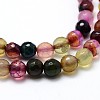 Dyed Natural Agate Faceted Round Beads Strands X-G-P098-02-3