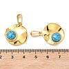 304 Stainless Steel with Synthetic Turquoise Pendants STAS-L309-21C-G-3