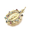 Brass Micro Pave Cubic Zirconia Pendants KK-P336-04H-G-2