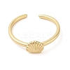 Shell Shape Brass Open Cuff Rings KK-K384-04G-2