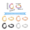 10Pair 5 Colors Ion Plating(IP) 304 Stainless Steel Chunky Huggie Hoop Earrings with 316 Surgical Stainless Steel Pin for Women EJEW-DC0001-16-4