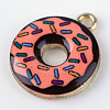 Donut Printed Alloy Pendants X-ENAM-Q033-52A-2