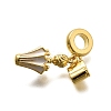 Brass Enamel Badminton European Dangle Charms KK-C087-11G-03-2